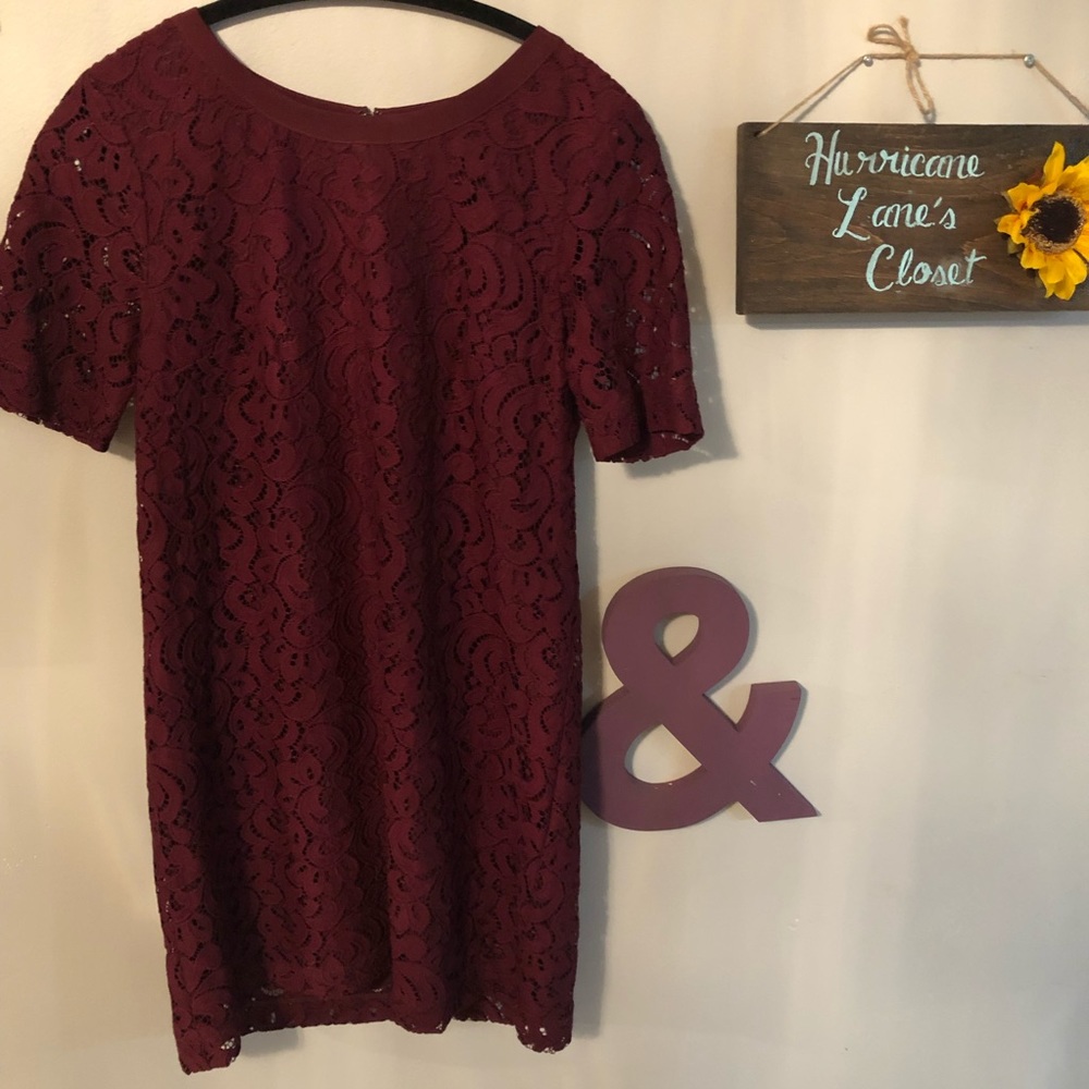 BCBGeneration Lace overlay midi dress